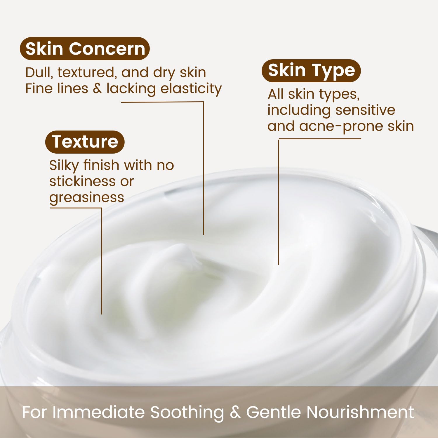 AOAO Milk Face Cream, Double Moisture Face Moisturizer for Daily Hydration Nourishment, Smoothing & Firming Cream for All Skin Types, with Vitamin C, Ceramide & Hyaluronic Acid, 4.586oz (Milk_1) - Image 8