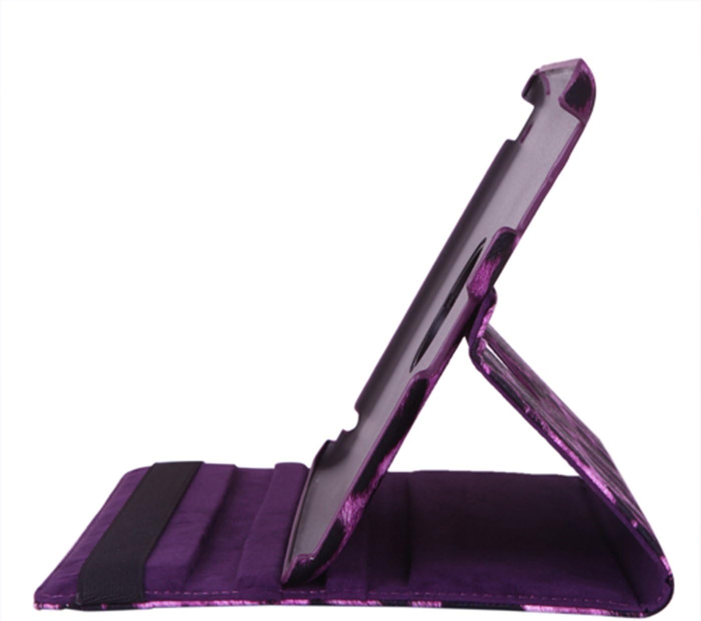 HDE Purple Leopard 360 Rotating Hard Case fits iPad 2,3 & 4