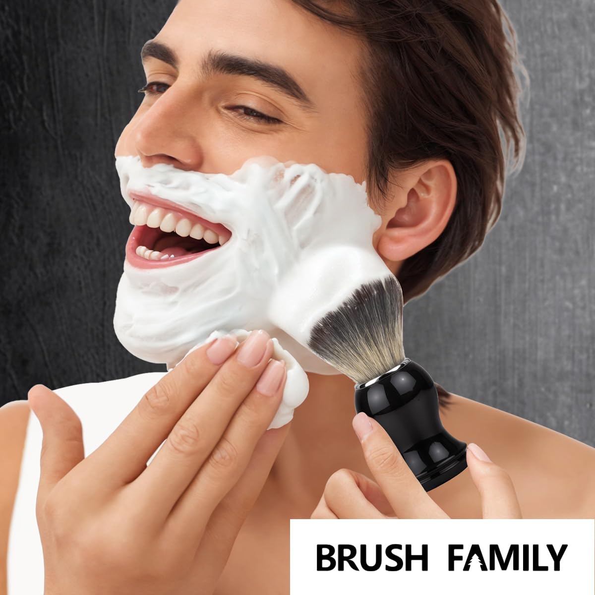 Juego de brochas de afeitar 2 en 1, brochas de afeitar para hombres con mango cómodo, cepillo de afeitar de cerdas suaves, kit de afeitado incluye soporte para cepillo, Navidad, regalo de cumpleaños 2