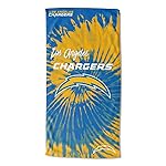 Northwest NFL Los Angeles Chargers Unisex-Adult Beach Towel, 30 x 60, Psychedelic