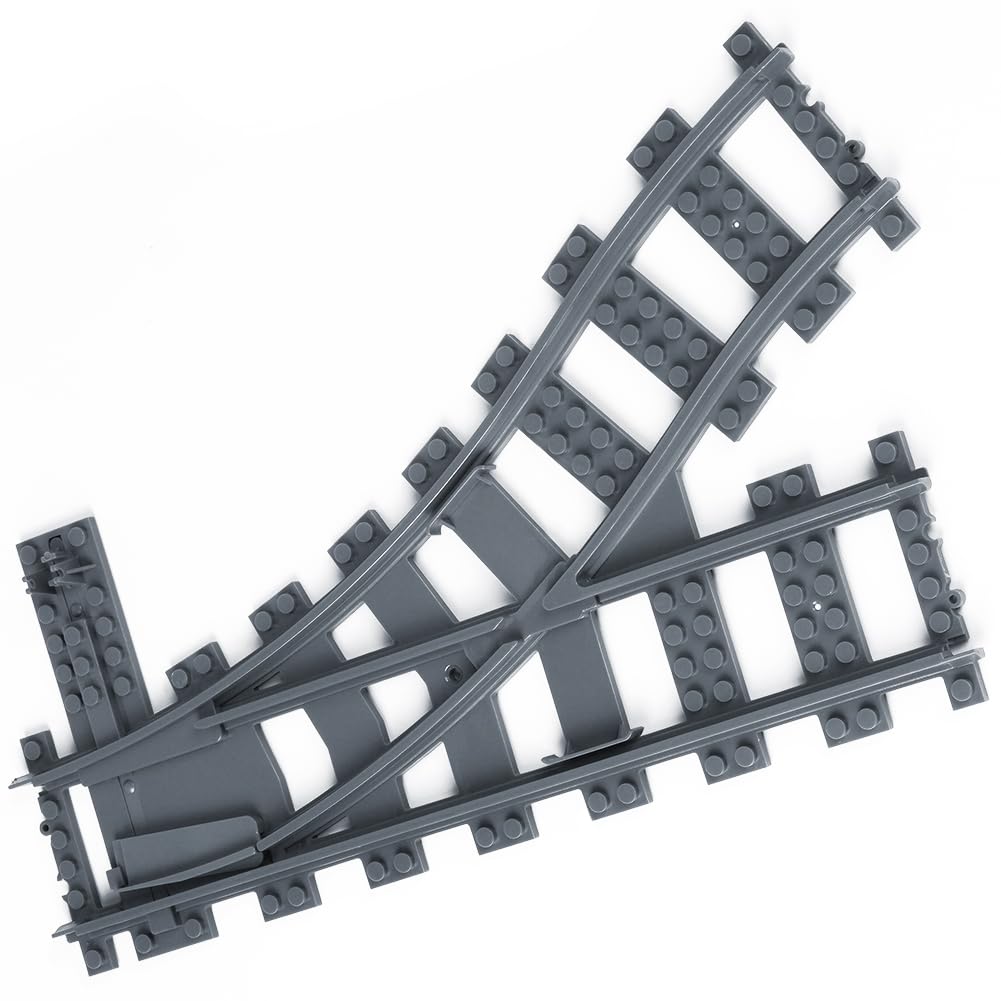 HOTUT 32 PCS City Train Tracks, City Railway Rail Set, Toy Train Track Extension Pack Compatible with All Major Brand - Image 4