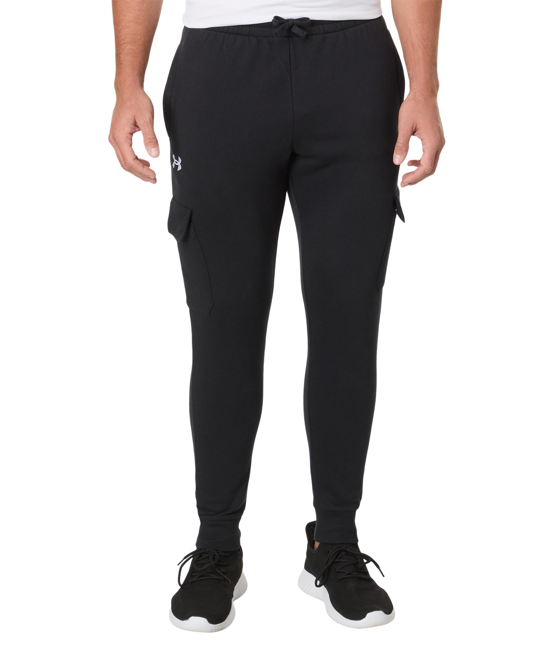 Under Armour Rival Pantalon de Jogging Cargo en Polaire pour Homme (001) Noir/​Blanc Taille XS, (001) Noir/​Blanc, XS