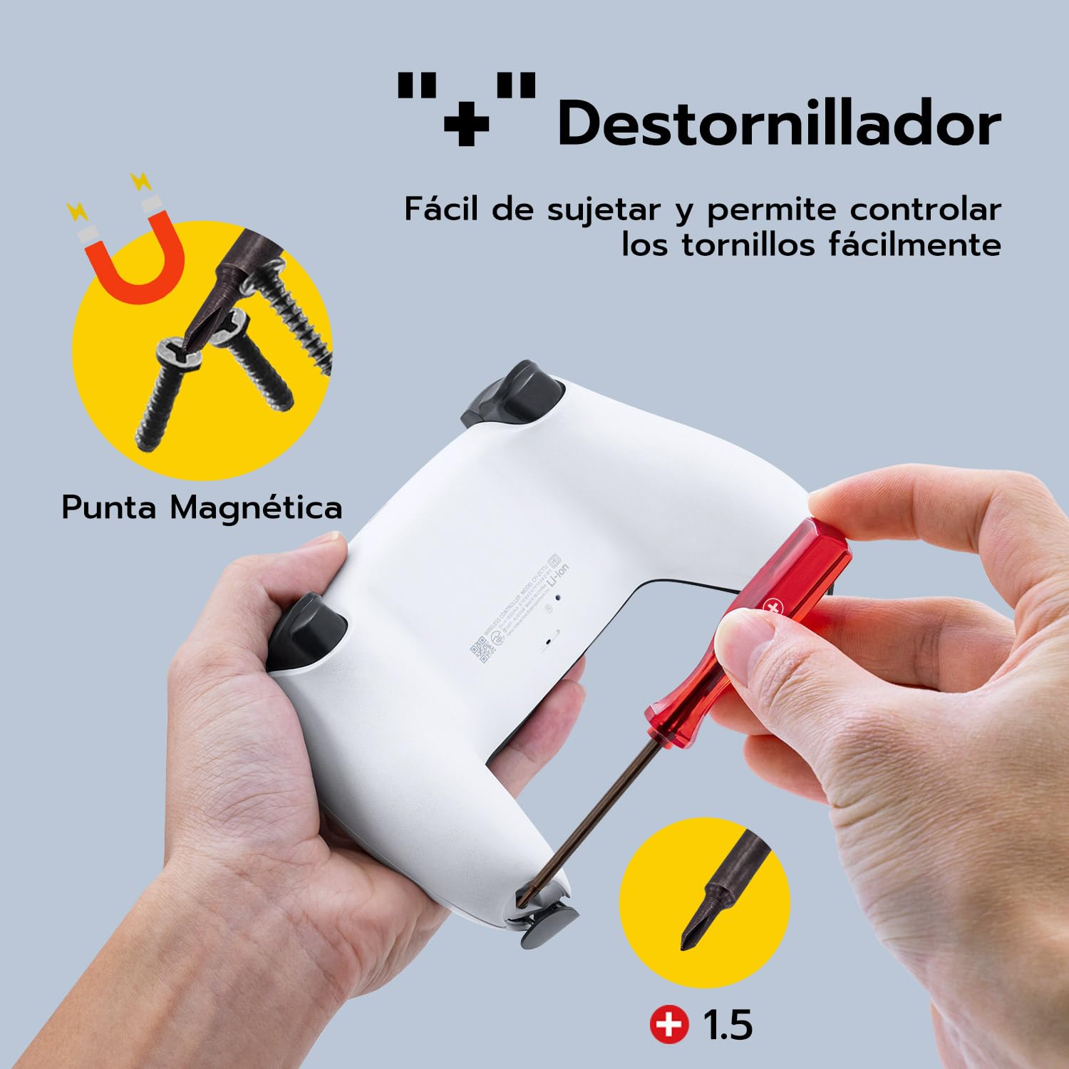 Mcbazel TMR Joystick Electromagnético de Repuesto para Mando PS5 DualSense, con Thumbsticks de Repuesto y Kit de Reparación, Anti-Drift