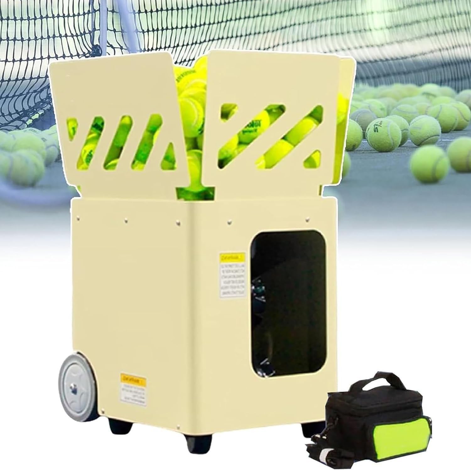 Portable Tennis Ball Machine, with Multiple Serving Functions, The Serving Frequency is 2-8 Seconds, 80-100 Large Capacity, for Beginners Solo Training Sports