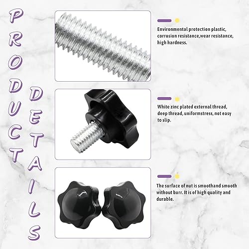 Miniatura 5 de MroMax 1 unids M5x30mm Star Handle Perilla Rosca Reemplazo Tornillo de apriete Desmontaje Rápido Piezas de Repuesto Mango de Sujeción Agarre