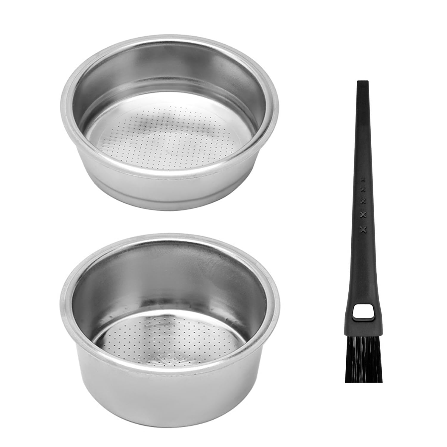 TVSVKWE 2 Pieces Coffee Powder Bowl And 1 Piece Coffee Maker Cleaning Brush, Coffee Filter, Stainless Steel Coffee Sieve, Coffee Maker Accessories.