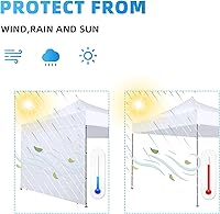 Vista 5 de Joramoy Paredes laterales de carpa para toldo desplegable de 8 x 8, pared solar instantánea con capa impermeable y de protección UV, pared de toldo