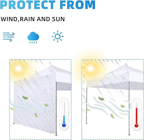 Miniatura 5 de Paredes laterales de tienda de campaña para toldo desplegable de 10 x 10, paquete de 3 paneles solares instantáneos, impermeable y protección UV,