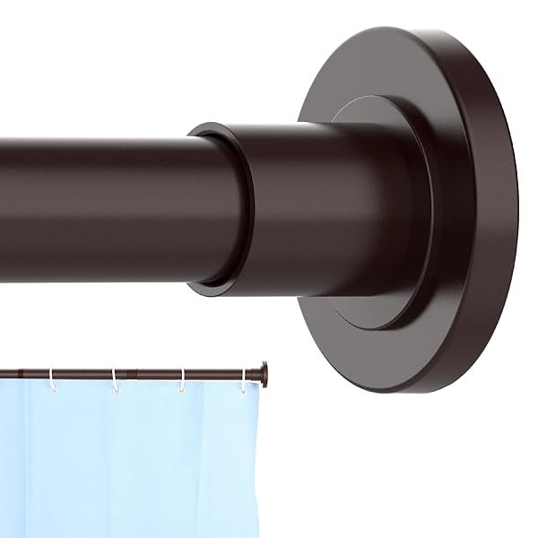 Black Shower Curtain Rod 31 to 80 Inch,1 Inch Diameter Adjustable Spring Tension Stainless Steel Telescoping Rod,Easy Install,No Rust