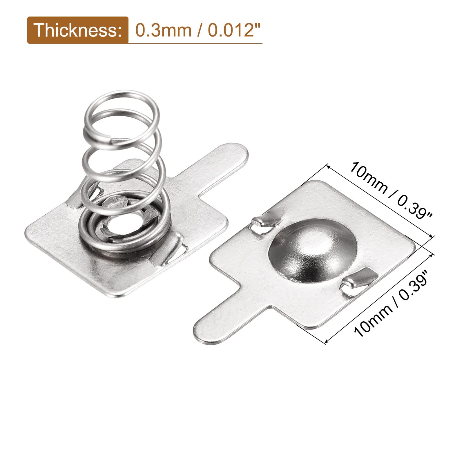 MECCANIXITY Battery Spring Plate AA Battery Contact Nickel Plate 10mmx10mm for DIY 20 Set