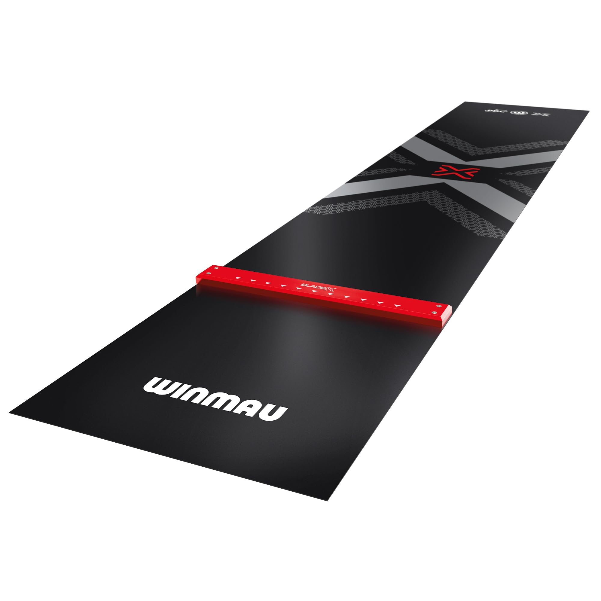 WINMAU Blade X Pro Zone Precision Tapis de fléchettes en PVC avec ligne de fléchettes surélevée intégrée – Longueur totale – Design noir élégant – Accessoire professionnel – Tapis de fléchettes