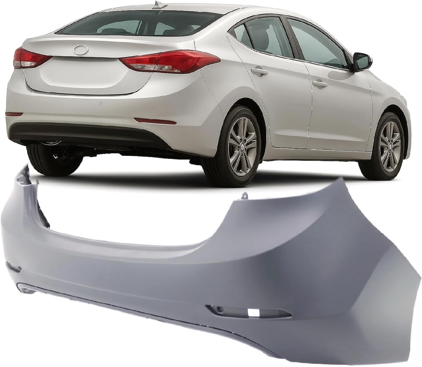 FitParts Compatible With Rear Bumper Cover 2014 2015 2016 Hyundai Elantra Sedan HY1100202 GL GLS L Limited SE Sport. Ready to paint. 866113X700