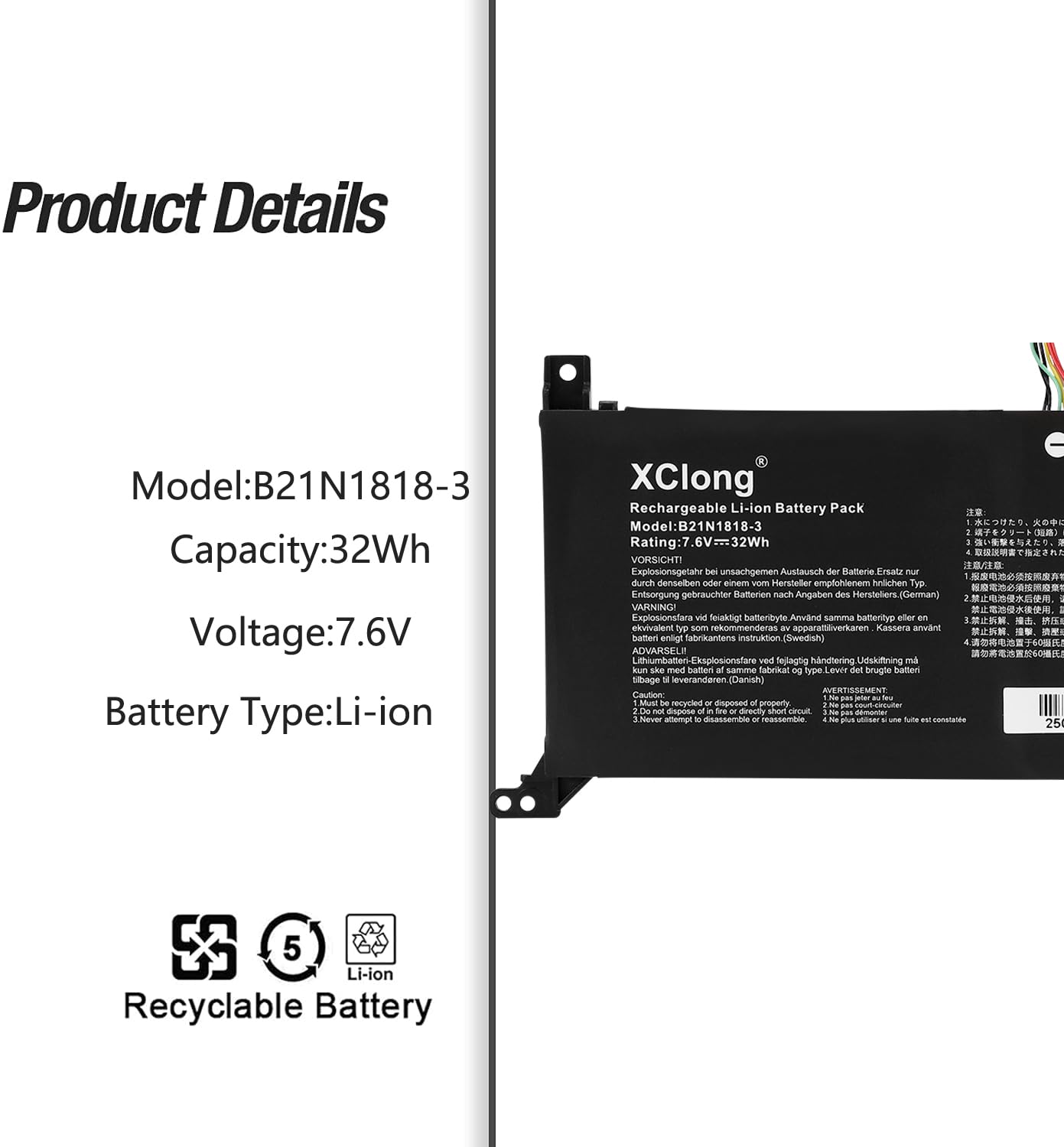 B21N1818-3 C21N1818-3 Laptop Batteria per Asus VivoBook A409 D409 F409 M409 X409 X409DA X409FA A509 D509 F509 F509MA M509 X509 X509DA X509F X409BA X509JB X509JA X509JP X509M X509MA