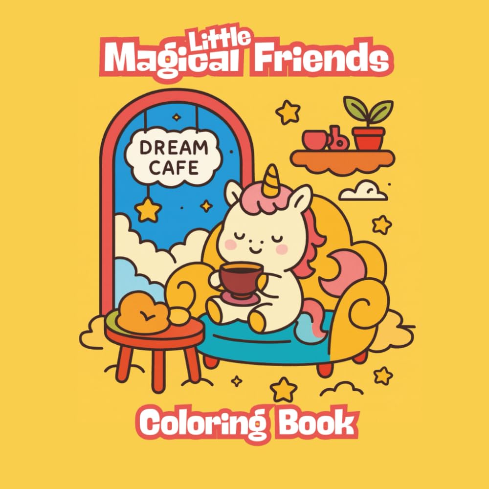 Little Magical Friends: Kawaii Coloring Book Cute Animals, Fantasy Scenes, and Fun Coloring Pages for Kids Ages 4–8
