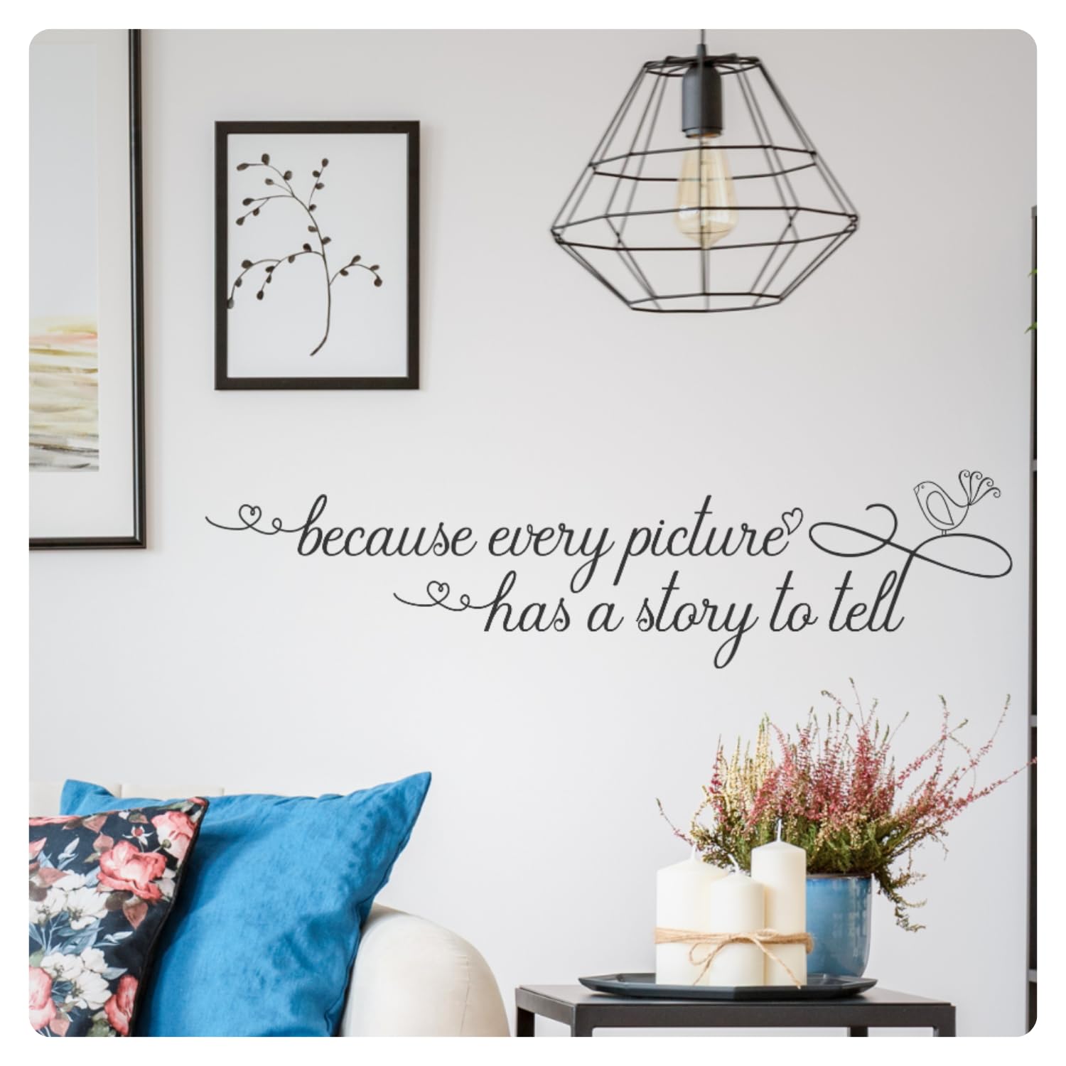 Sticker mural salon Because Every Picture pour décoration de cadre