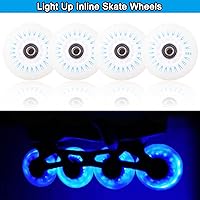 Vista 5 de Light up Inline Skate Wheels & Roller Blade Wheels 76mm/80mm with Bearings ABEC-9 for Indoor & Outdoor use 90A Luminescence Roller Blade Wheels