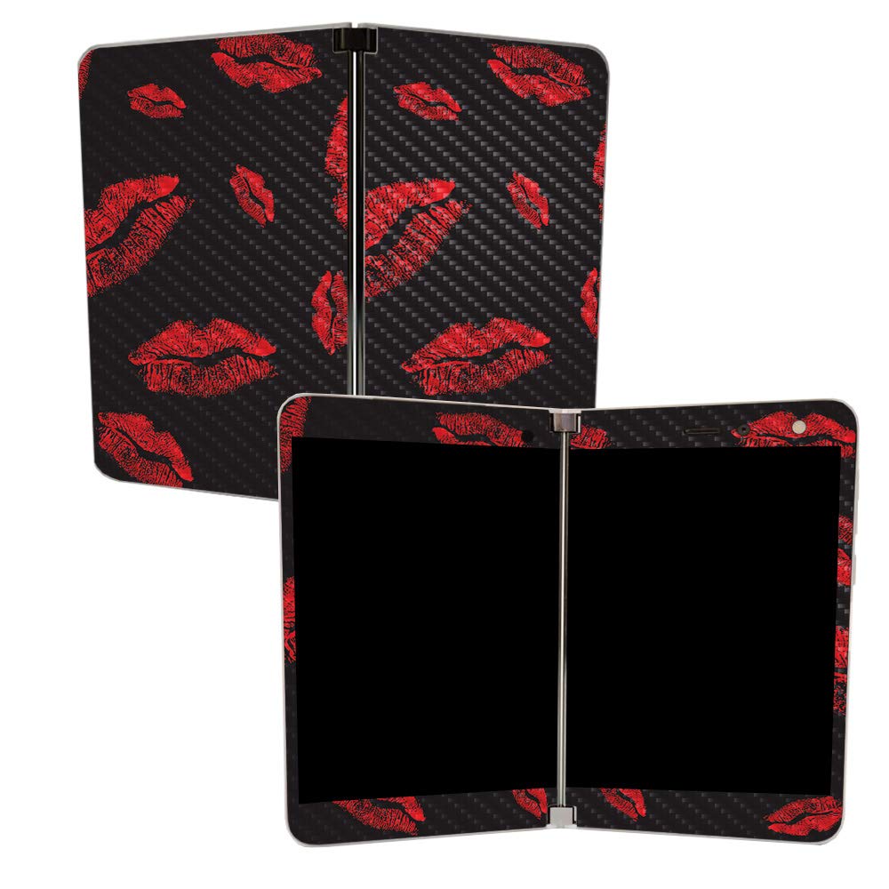 MightySkins Carbon Fiber Skin for Microsoft Surface Duo - Kiss Me | Protective, Durable Textured Carbon Fiber Finish | Easy to Apply, Remove, and Change Styles | Made in The USA