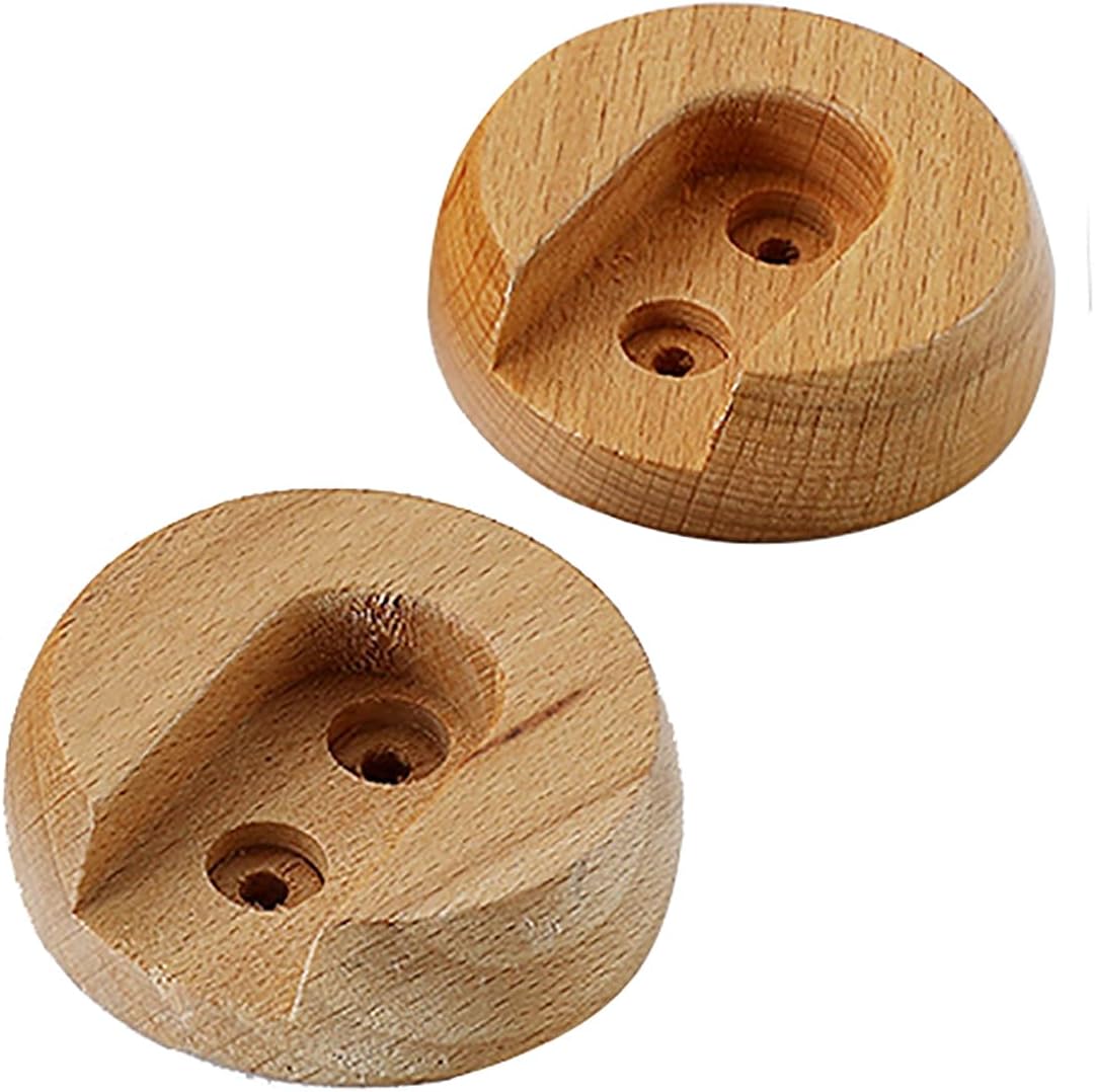 4PCS Wooden Closet Rod Holder Sockets with Screws 1.97x1.97x0.63 inches Pointed Bottom for Mounting into Bracket Holes for Wardrobes Clotheslines Garment Stores Bathrooms Curtains