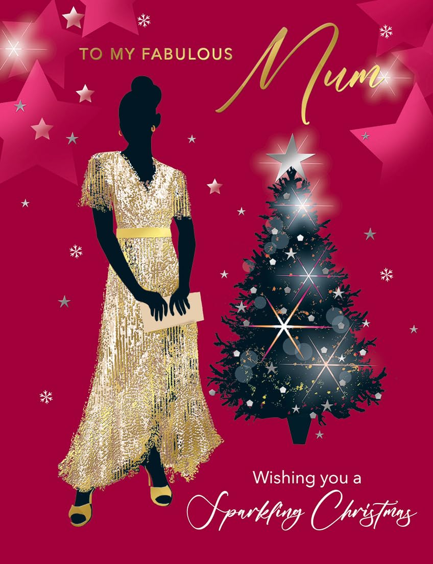 Piccadilly Greetings Christmas Card to My Fabulous Mum Glam Mum - 8 x 6 inches