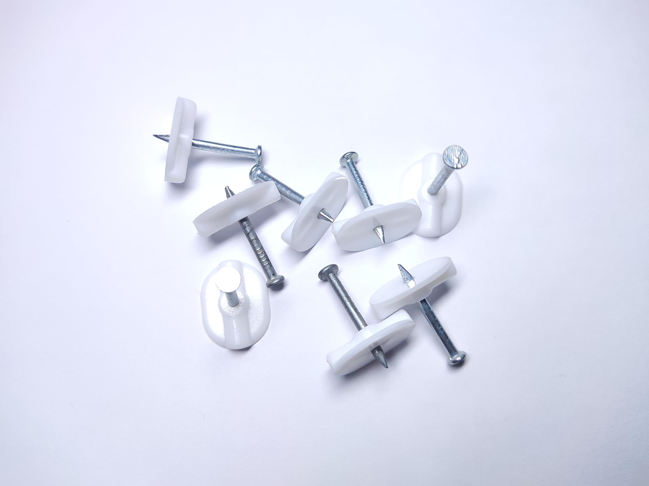 100 Pcs Wire Flat Cable Clips with Steel Nail – Self Fixing Wall Clips for Cable Management | Suitable for TV, Internet, Ethernet, Telephone & Electrical Wires (100)-image-41