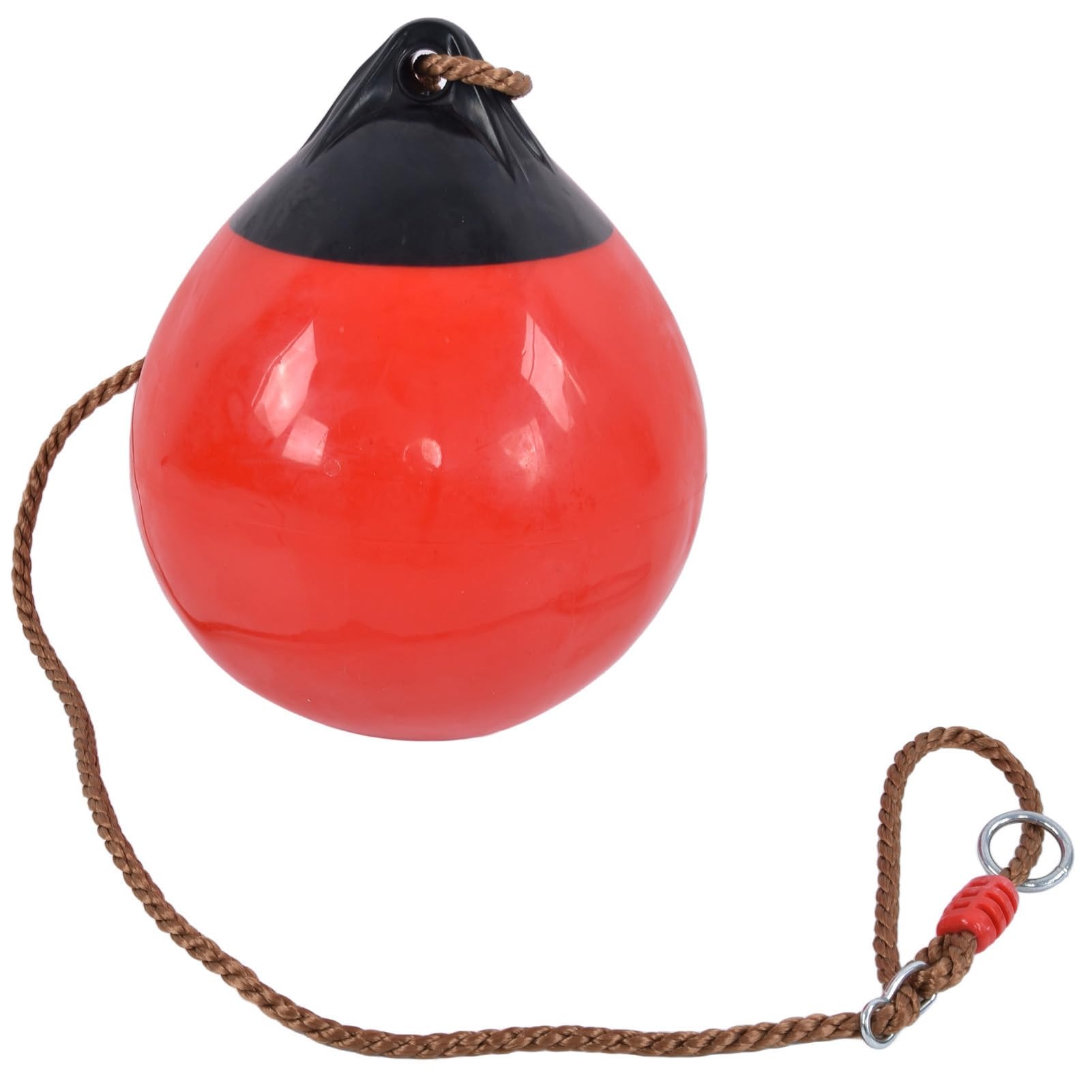 Balón inflable rojo de 29 cm, asiento colgante con cadena de cuerda y juguete resistente para niños, perfecto para uso en interiores y exteriores, patio trasero, jardín y parque
