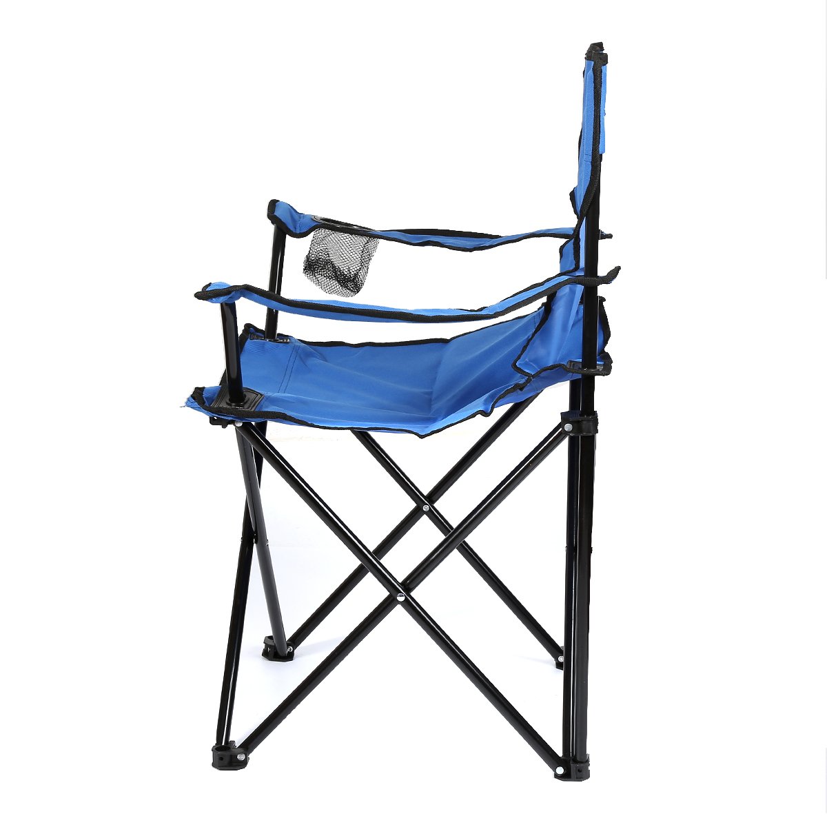 Chaise Portable Avec Sac Chaise Pliante BAKAJI Camping/plage - Rembourrée - Porte-gobelet - Bleu Chaise Pliable Plage Pêche