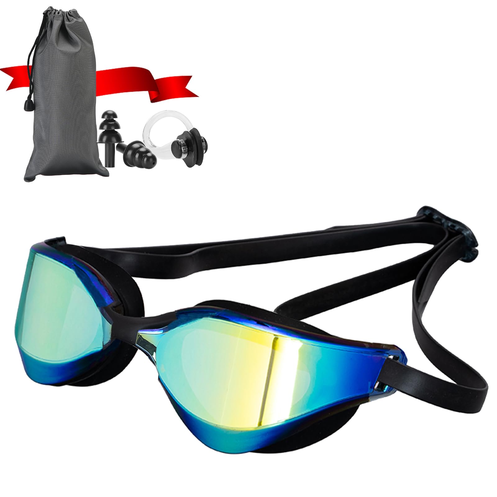 Swimming Goggles for Men/Women, Anti-Fog Anti-UV Mirrored Adult Swim Goggles, Junior/Teenagers/Youth Glasses