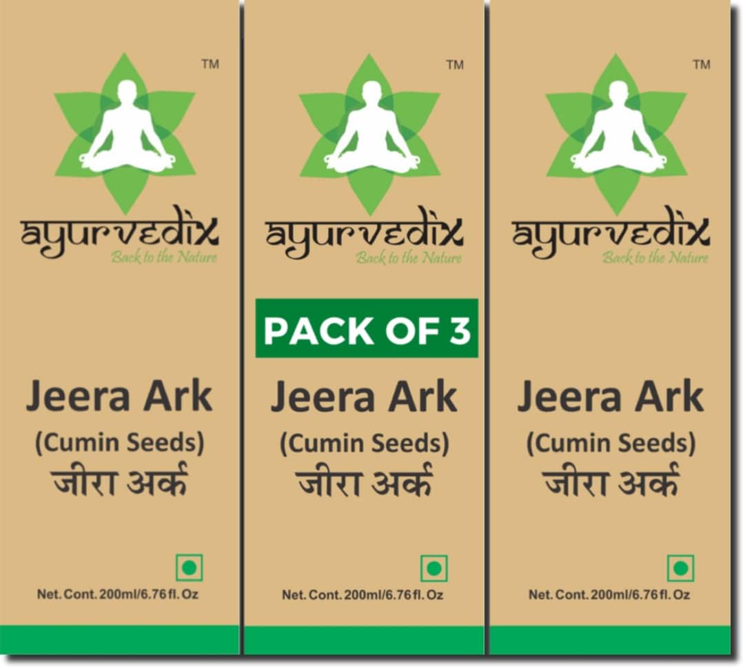 Jeera Ark | All Natural Cumin Water Distillate |Weight Management for Men and Women, Weight Management & Herbal Wellness Tonic | 600ml (200 ML x 3)