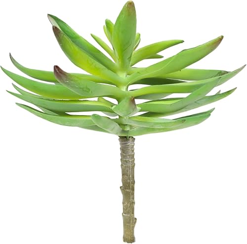 Ebros Gift Paquete de 6 centros de mesa realistas de flores verdes artificiales, cactus suculentas, tallos botánicos, hogar, jardín, veranda,