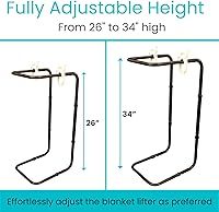 Vista 2 de Vive Levantador de manta para pies de 26 a 34 pulgadas – Protector de pie de cama ajustable – Base de cama para pies – Barra de elevación