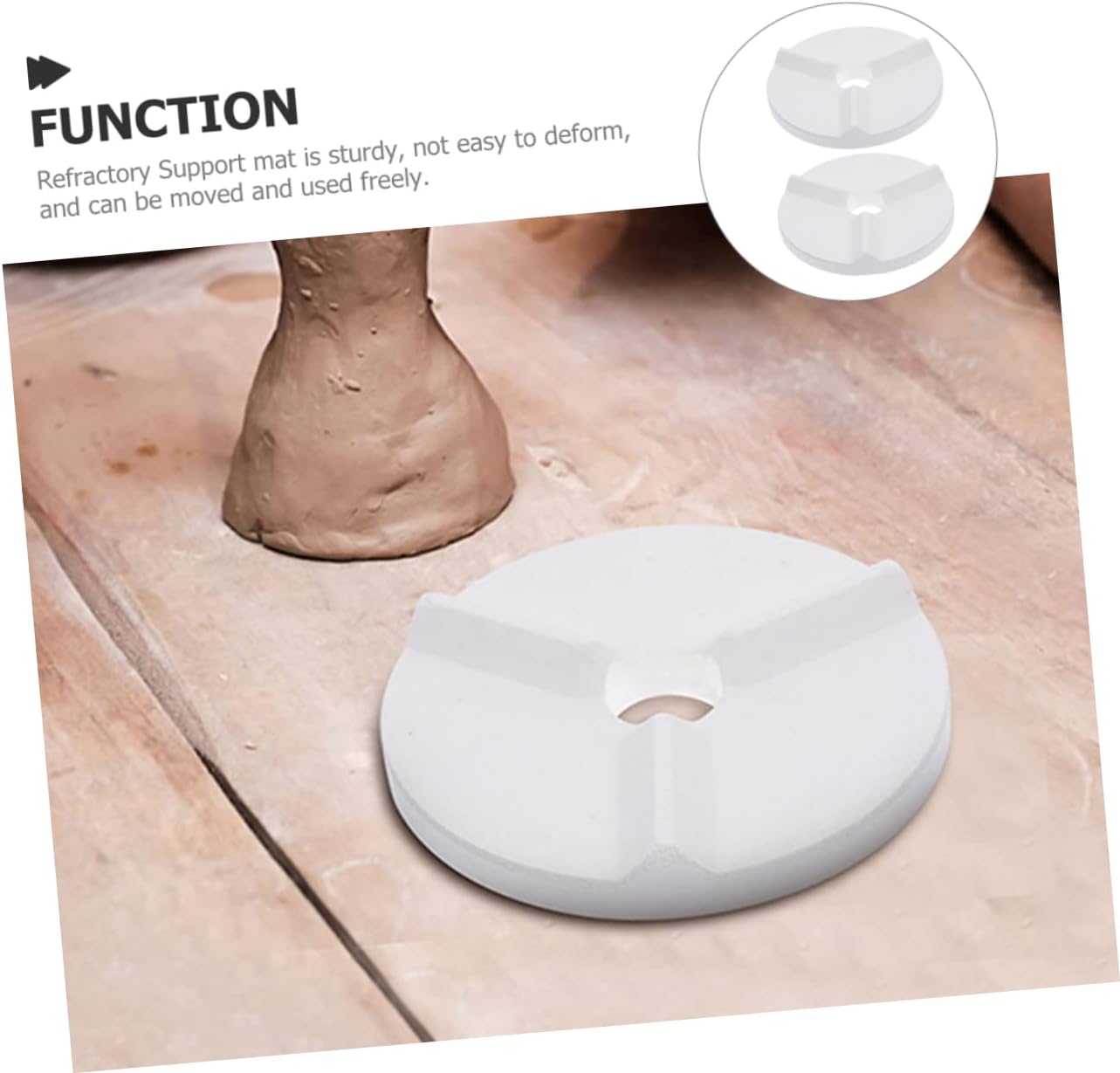 DOITOOL 2pcs Ceramic Pottery Kiln Mat Reusable Refractory Support Mats Pottery Tools Easy Firing Glaze Holder
