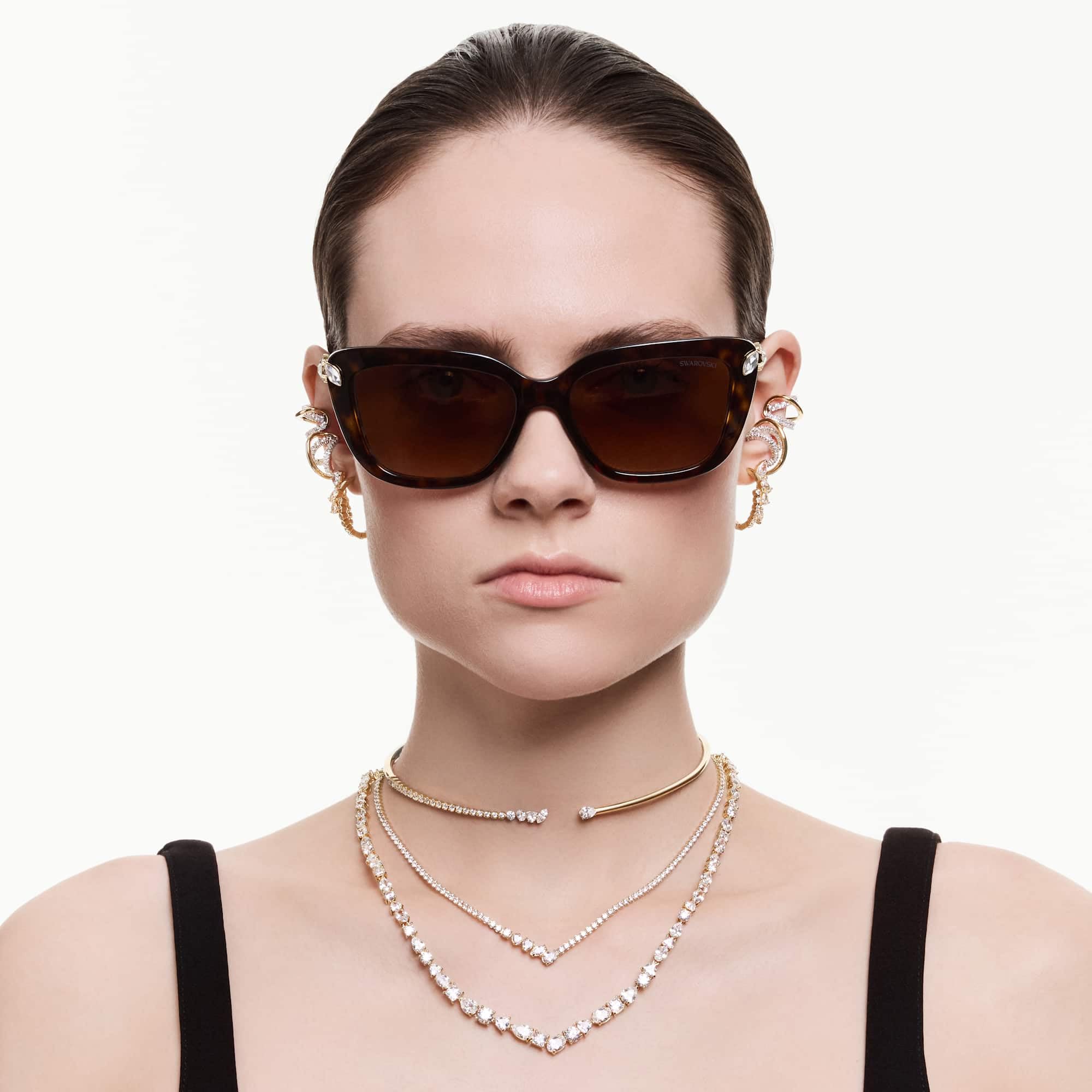 Swarovski Mesmera Collier, Tailles Mixtes, Blanc, Finition Dorée 18 Carats