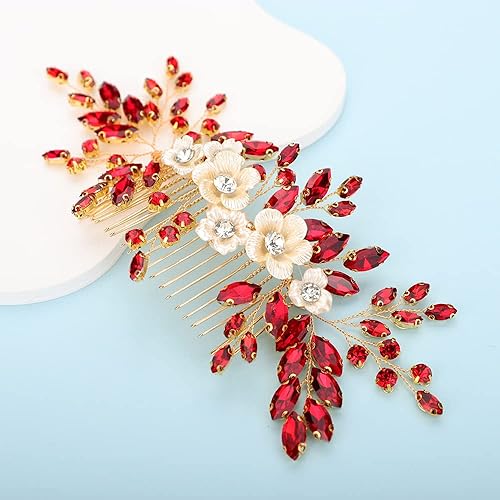 Miniatura 10 de BERYUAN Peine para el cabello con diamantes de imitación de cristal negro para novia, dama de honor, tocados laterales deslizantes, accesorios para