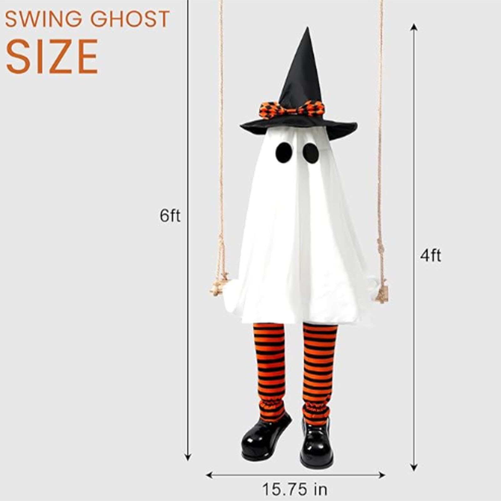 Halloween Geist Gruselige Requisite 1,8m mit Lichterkette