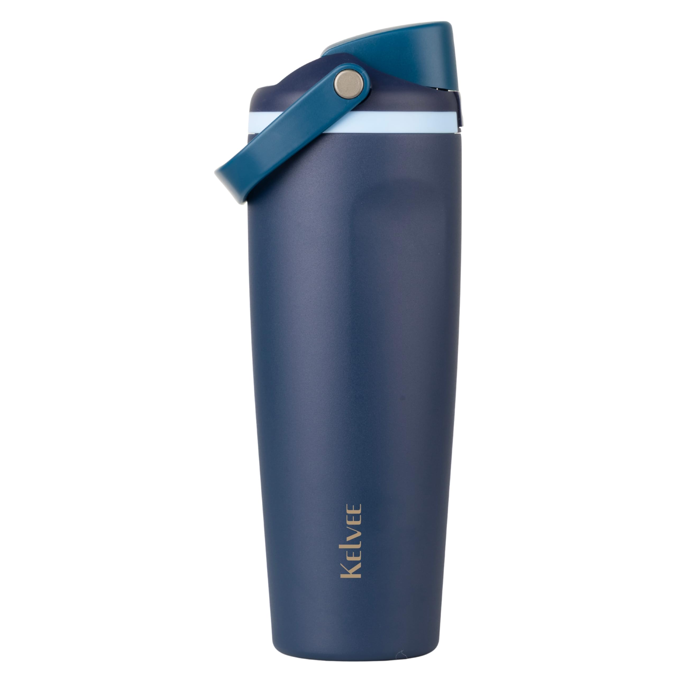 KELVEE FreeSip Sway 900ml Insulated Stainless Steel Water Tumbler with Two-Way Spout & Straw, Bucket Handle, Leak-Proof BPA-Free Sports & Travel Sipper for School, Gym & Outdoor (Foggy Tide)