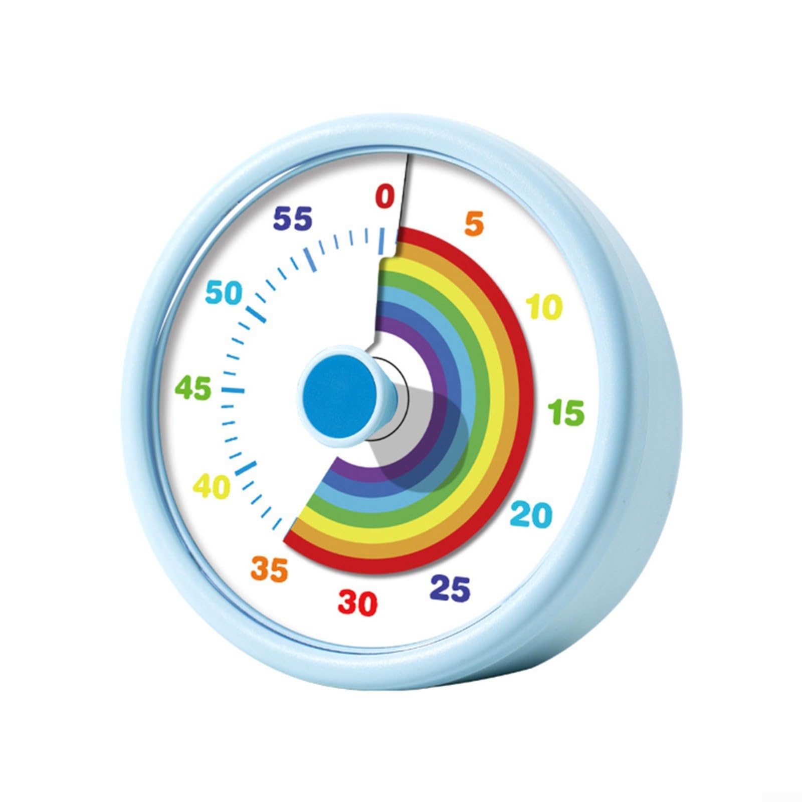 Kivivaka Visual Timer for Kids, 60 Minute Countdown with Rainbow Display, Time Manager for Classroom, Office, Kitchen(blue)