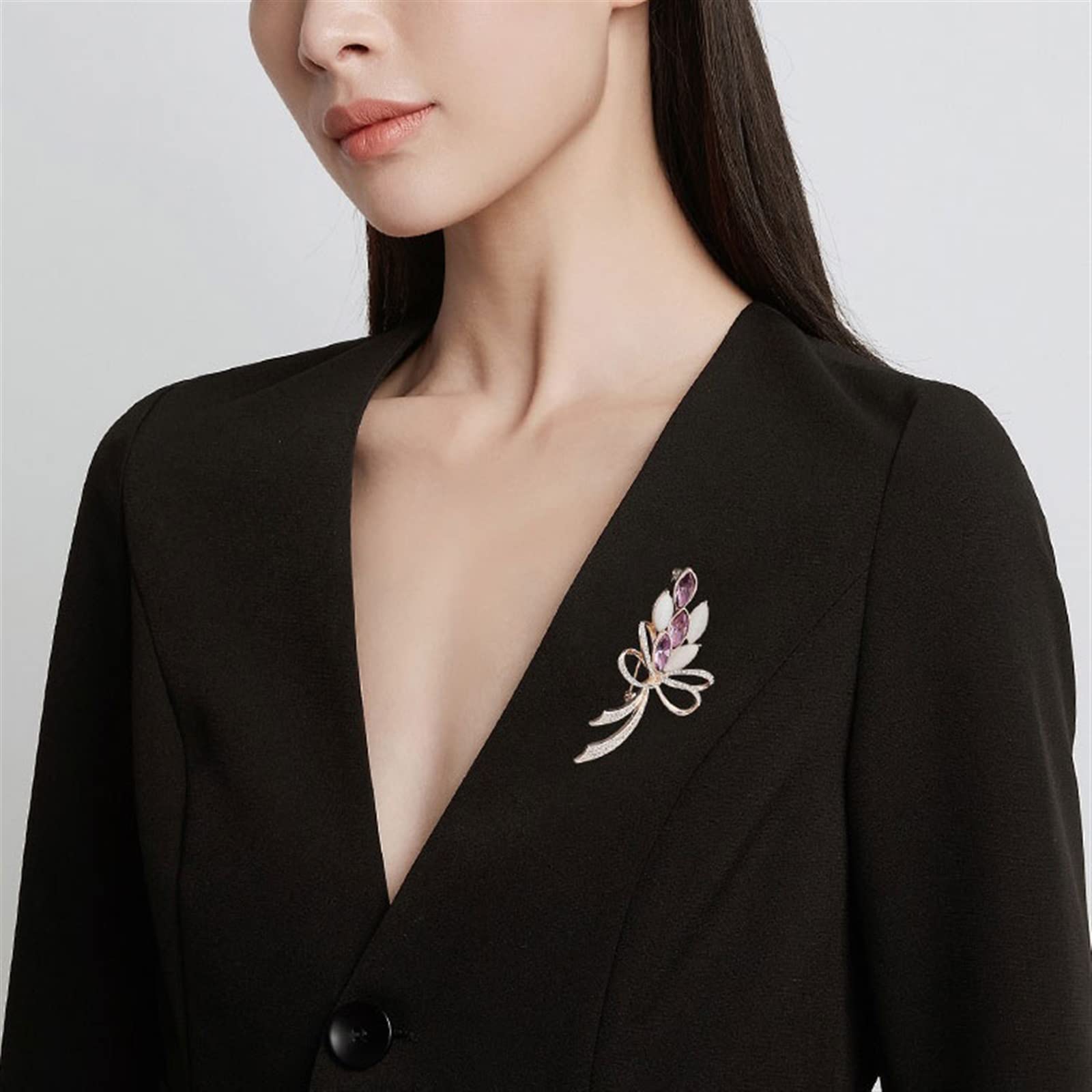 Frauen Brosche Hochwertige Damen Brosche Luxus Mode Anzug Schal Mantel Dekoration Zubehör Dekoration Anstecknadeln (Color : Roze)