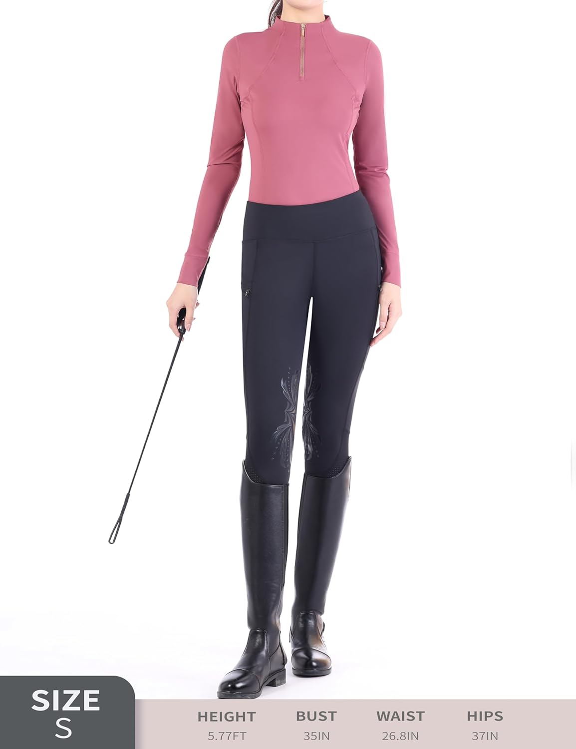 Harrison Howard Female Riding Breeches with Perforated Holes Stretchy Breathable Horse Riding Pants with Silicone Patterns