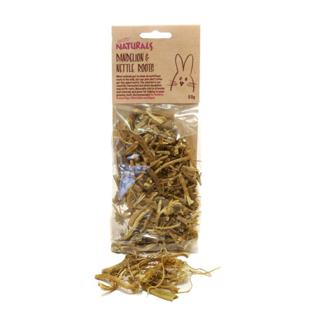Boredom Breaker Natural Treats Dandelion&nettle Roots 50g (Pack of 8)