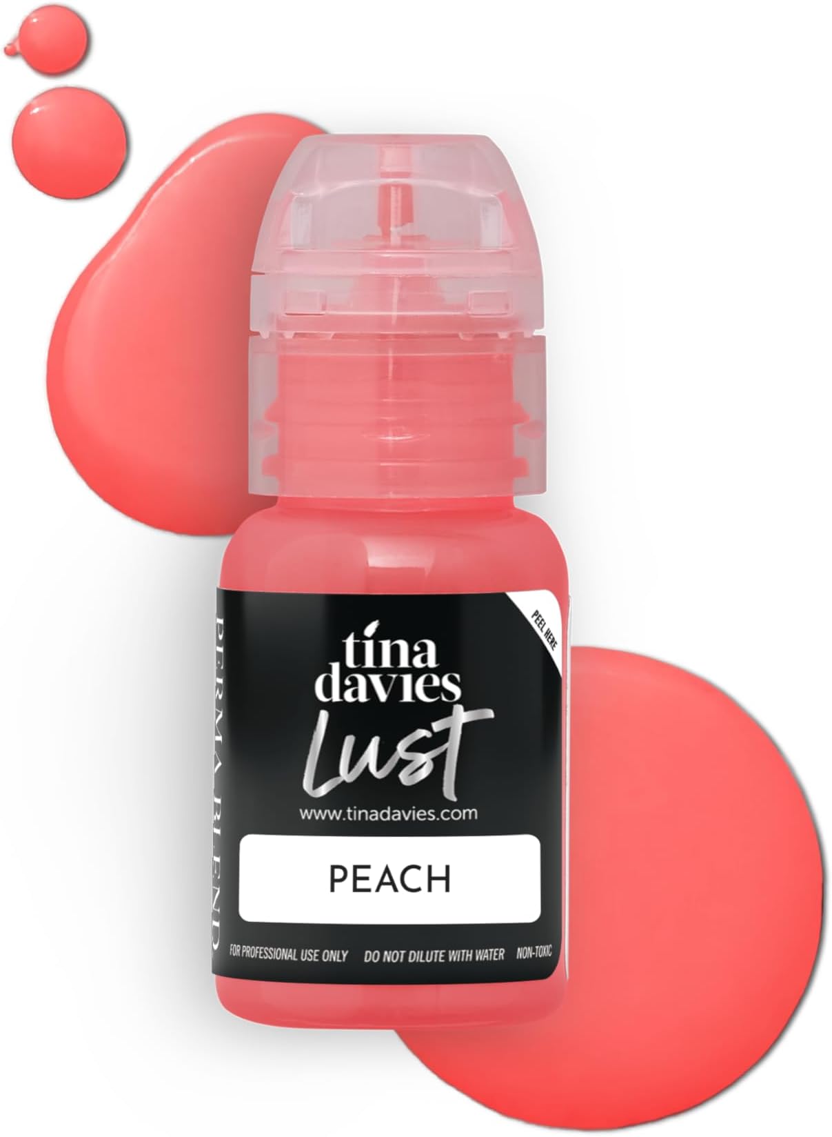 Professional Envy & Lust Lip Pigments - Permanent Lip Makeup - Colors Heal True to Tone - High Retention - Lust Peach, 1/2oz/15ml Bottle