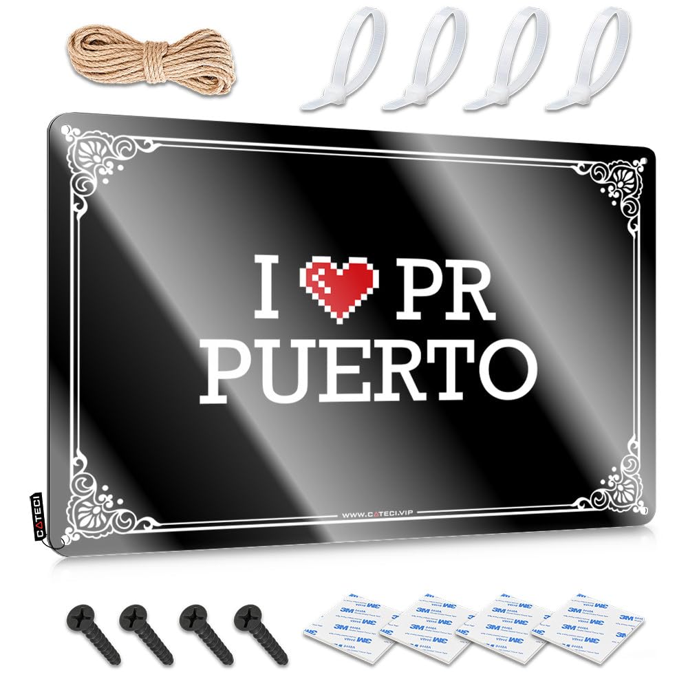 Farmhouse Signs Stuff For Teens Wall Art - I Love Pr Puerto Accessory Inappropriate Retro Style Decoration For Bedroom(20X30CM)