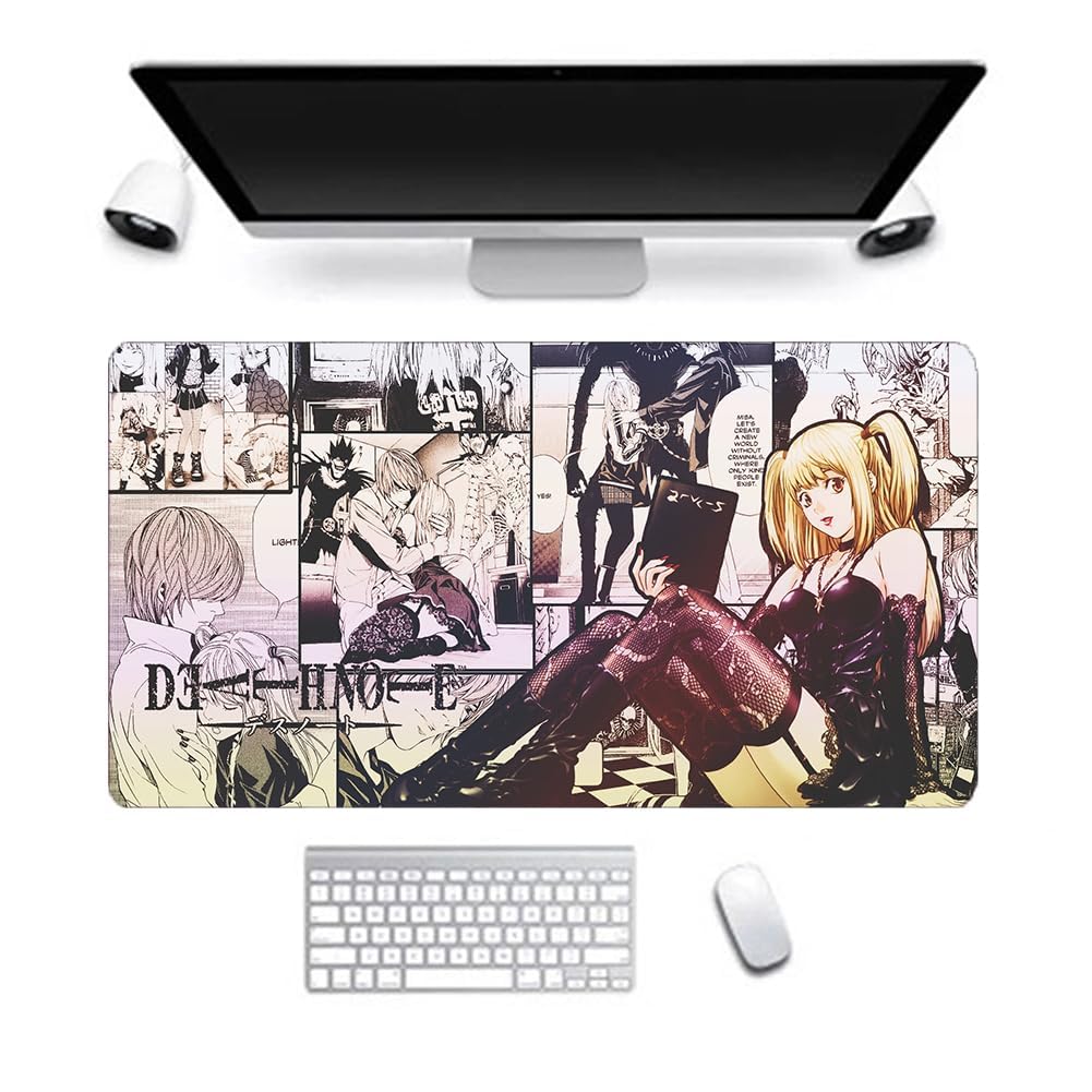 Zhongkaihua Tappetino per mouse da gioco anime Death Note, Light Yagami L Lawliet, 300 x 800 mm, grande, in gomma antiscivolo, per scrivania, ufficio, casa