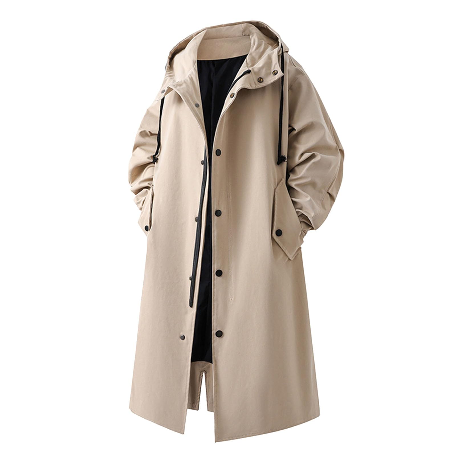 Chaqueta cortavientos genérica con capucha, impermeable ligera y larga, abrigo de senderismo al aire libre, anorak de invierno cálido, ropa de lluvia a prueba de viento