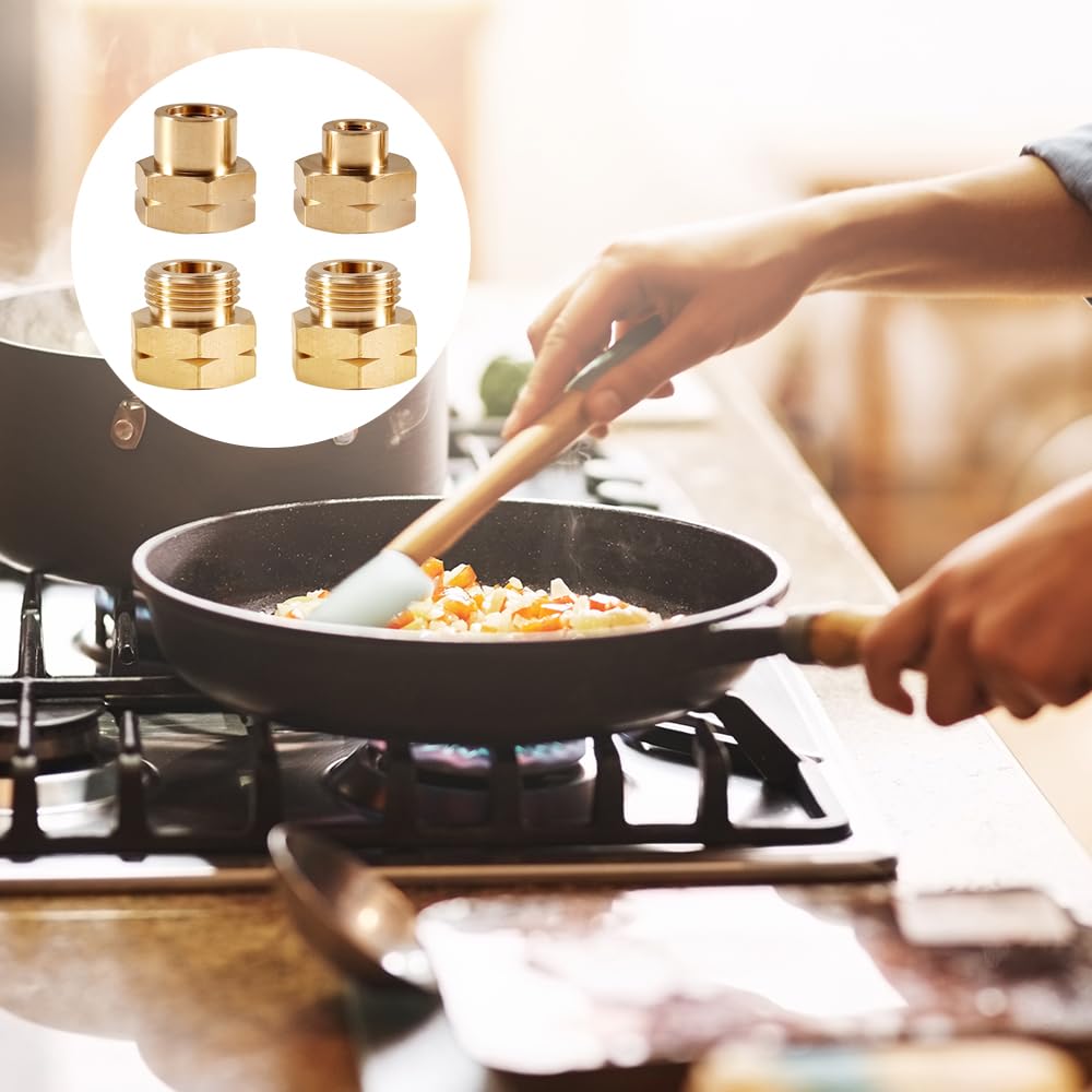 Set 4 Adattatori Per Bombole Di Propano - In Ottone, Per Ricariche All'Estero, Compatibile Con Standard Tedeschi - Foto 2