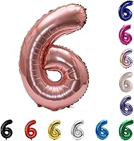 Vista 13 de YPSelected Globo de aluminio grande de 32 pulgadas con número de helio, cumpleaños, boda, fiesta, 0-9 (azul bebé, 2)