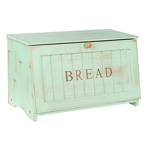 HOMEKOKO Large Wood Bread Box for Kitchen Counter, Retro Design