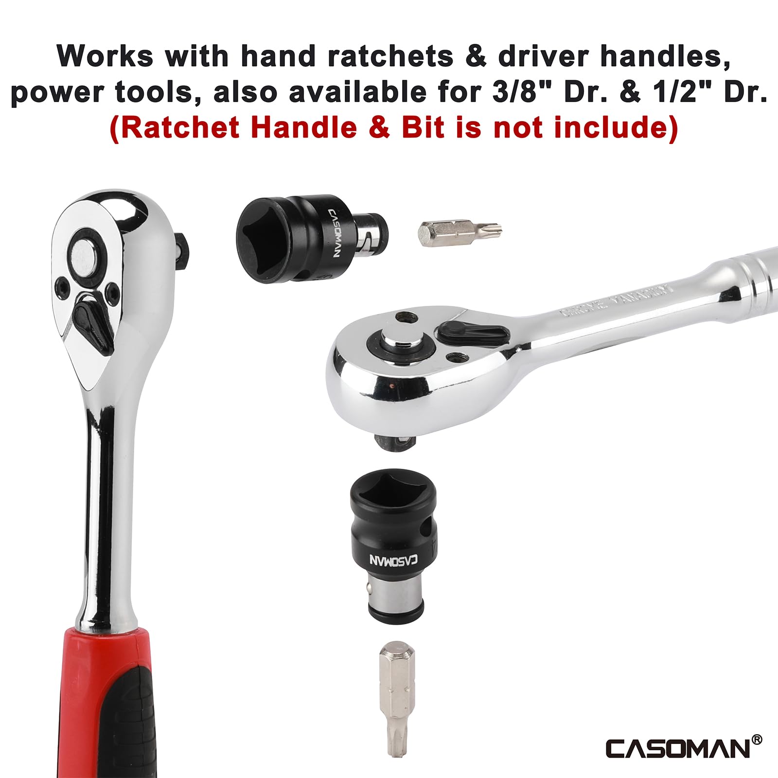 CASOMAN Bit Socket Adapter Set - 6 Piece Impact -6