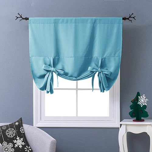 Teal And Blue Bathroom Window Curtains Amazon Com