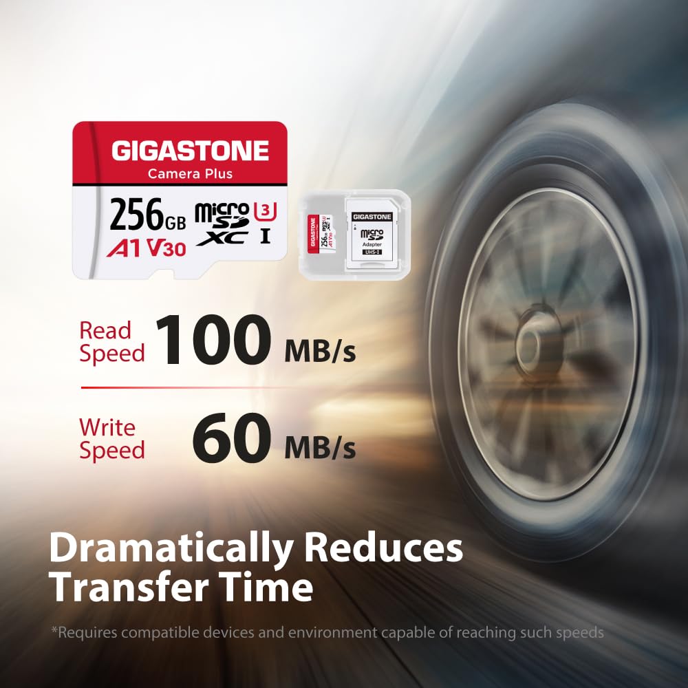 Gigastone 256GB Memory Card 100MB/s Full HD Video - Dettaglio