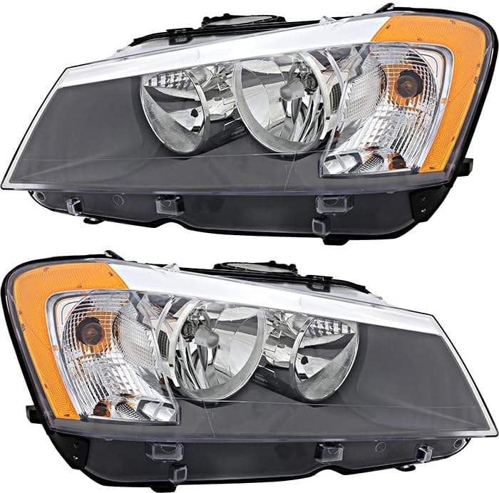 Amazon.com: For BMW X3 Headlights Lamps Set 2011 2012 2013 2014 Halogen ...
